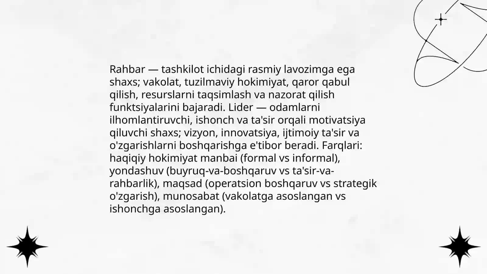 Rahbar va lider tushunchasi 3