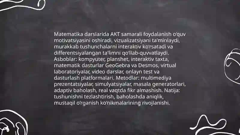 Matematika darsini tashkil etishda innovatsiyadan foydalanish 3