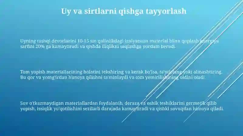 Qish faslidaxona va yuzalarni suvashga tayyorlash 3
