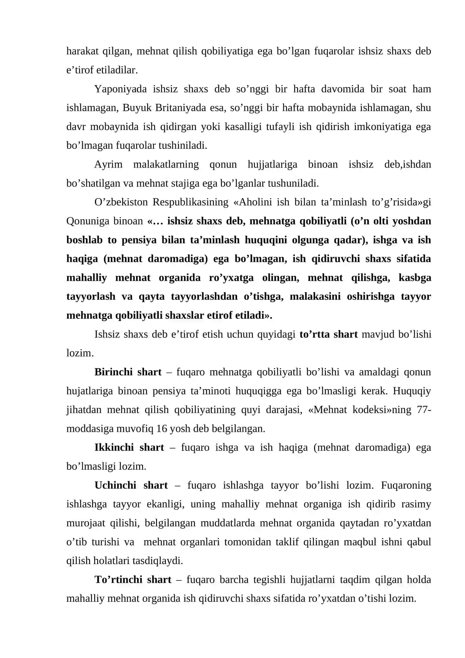 Ishsizlik sabablari, turlari va ko’rsatkichlari 3