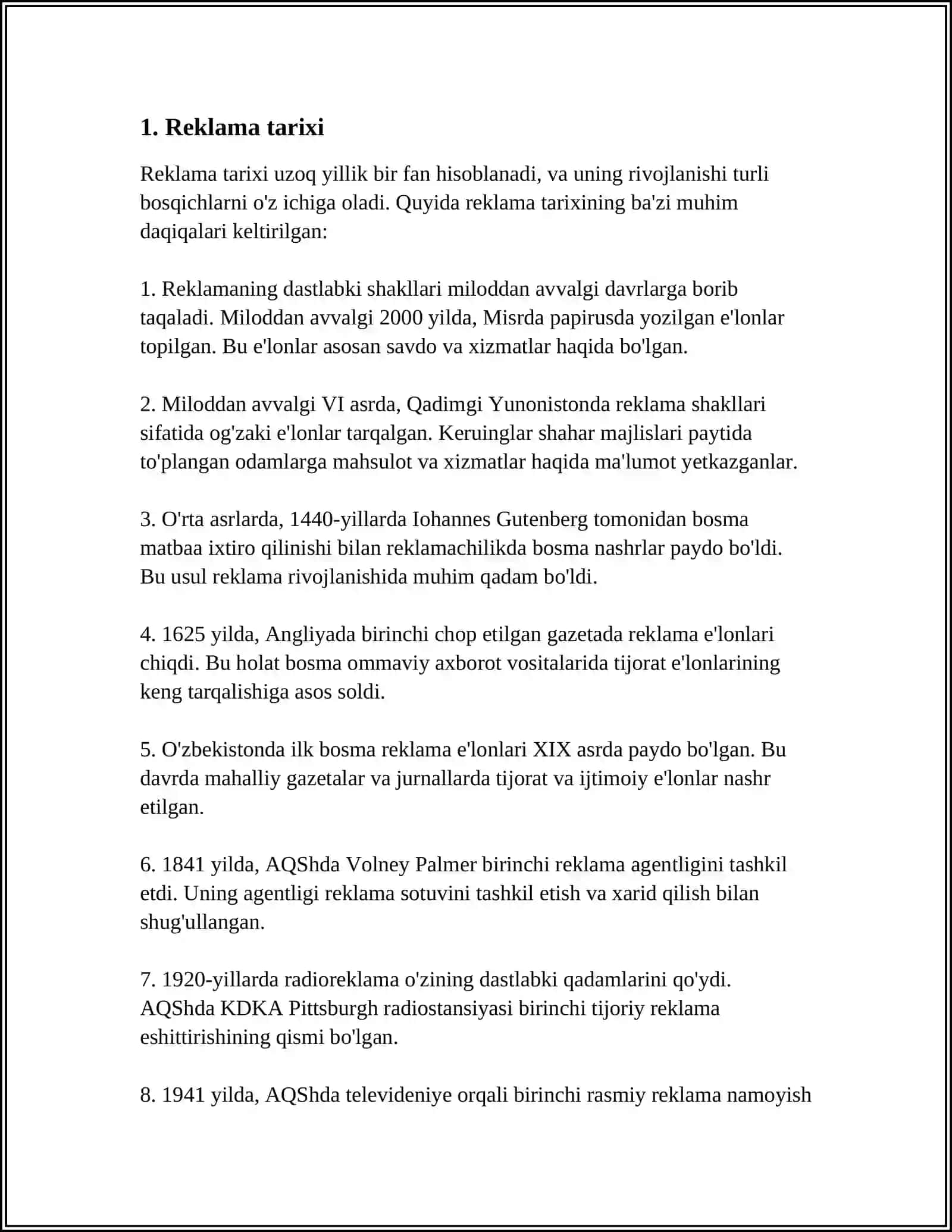 REKLAMA VA REKLAMA VOSITALARI 3