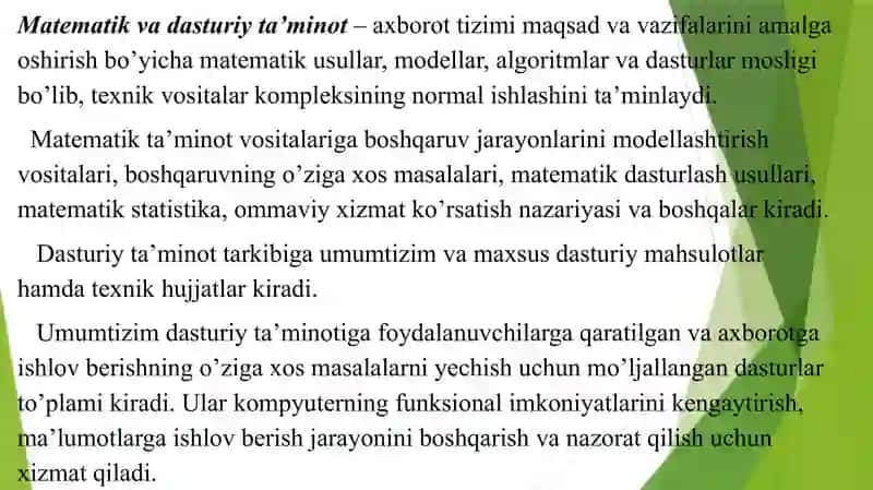 Moliyaviy amaliyotda qo'llaniladigan dasturiy ta'minotlar va ularning ishlashtexnologiyalari 3