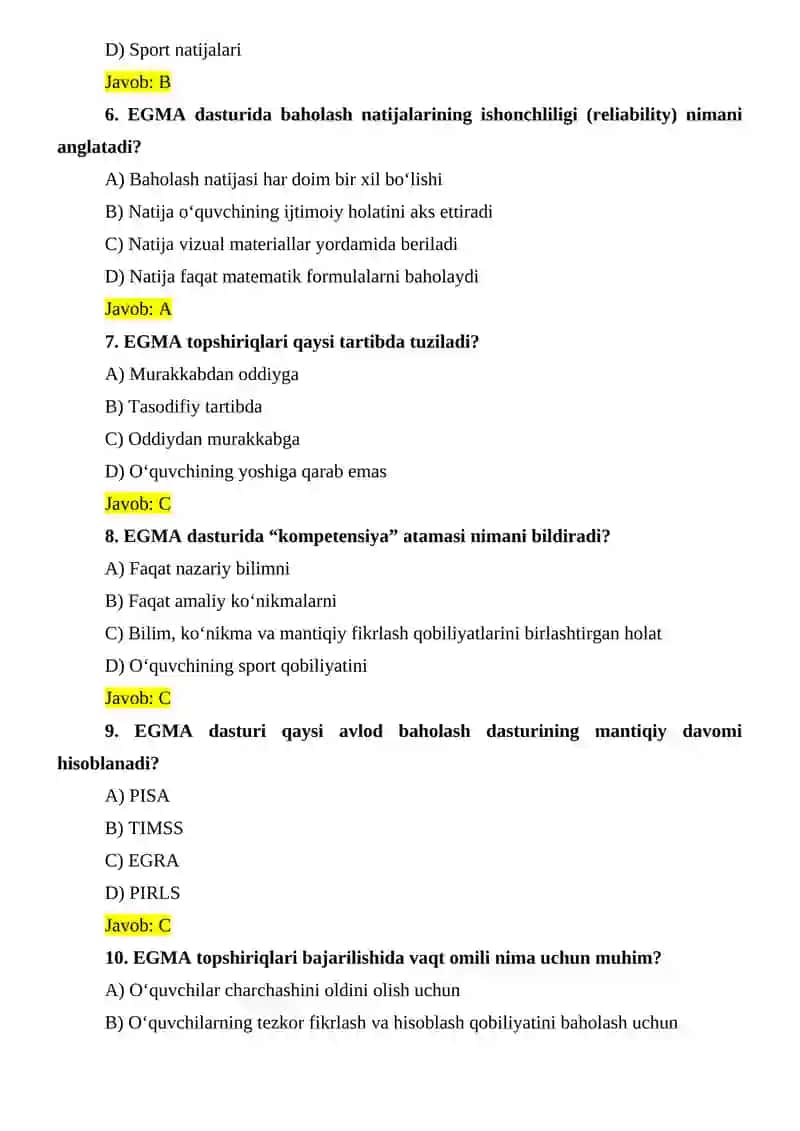 EGMA xalqaro baholash dasturi 3