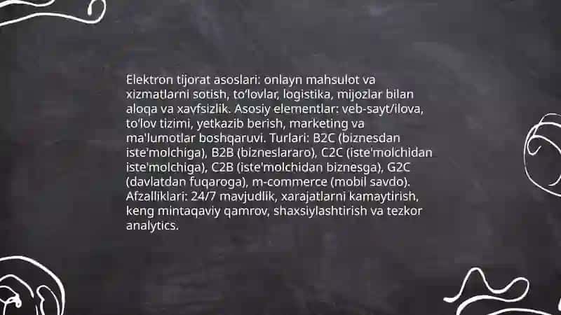 Elektron va mobil tijorat tizimlari 3