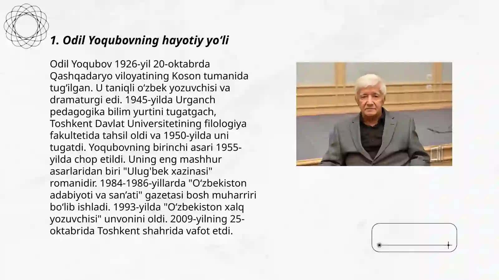 Odil Yoqubov hayoti va ijodi 3