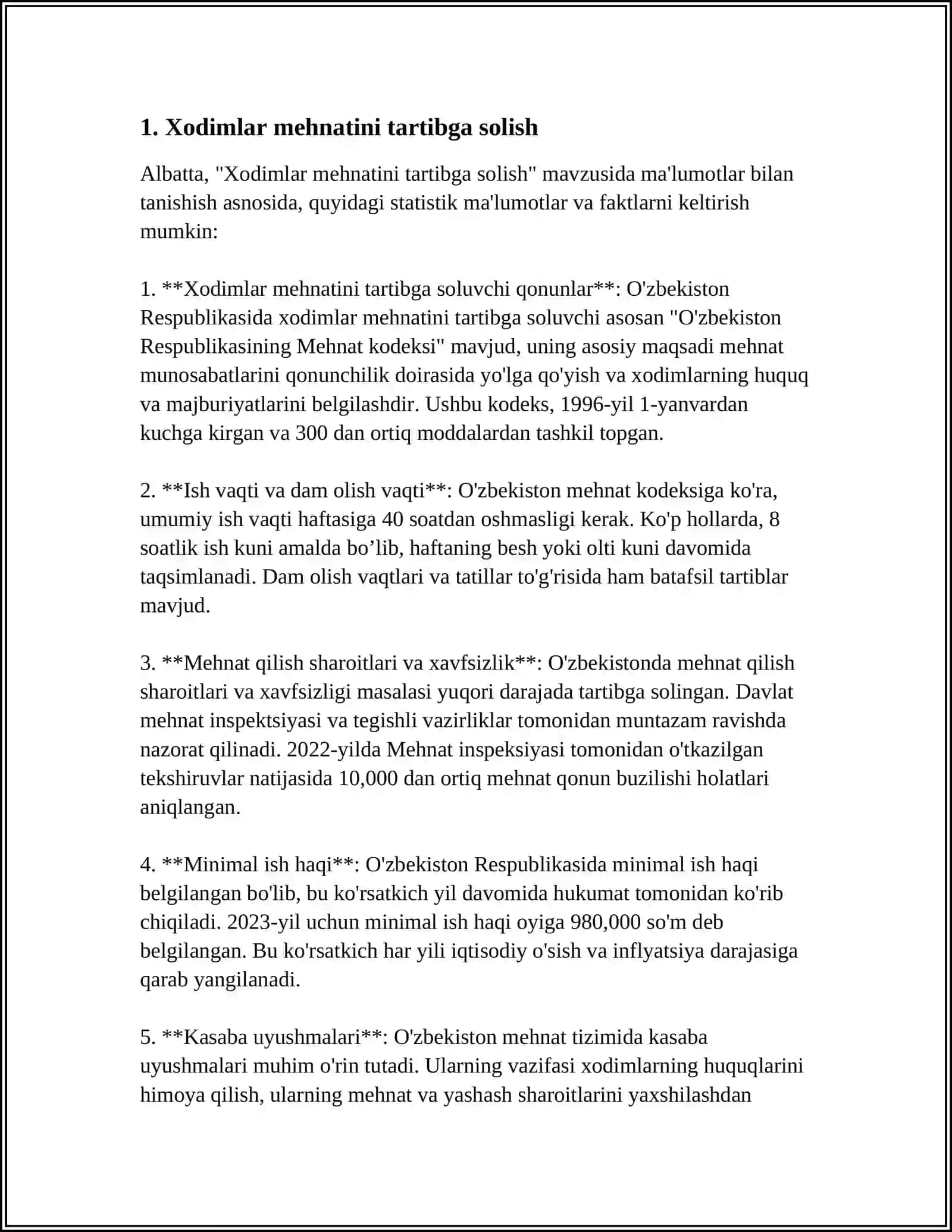 KORXONADA MEHNATGA HAQ TO‘LAZH TIZIMI 3