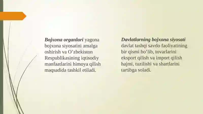 O`zbekiston Respublikasi Bojxonasiyosatini takomillashtirish 3
