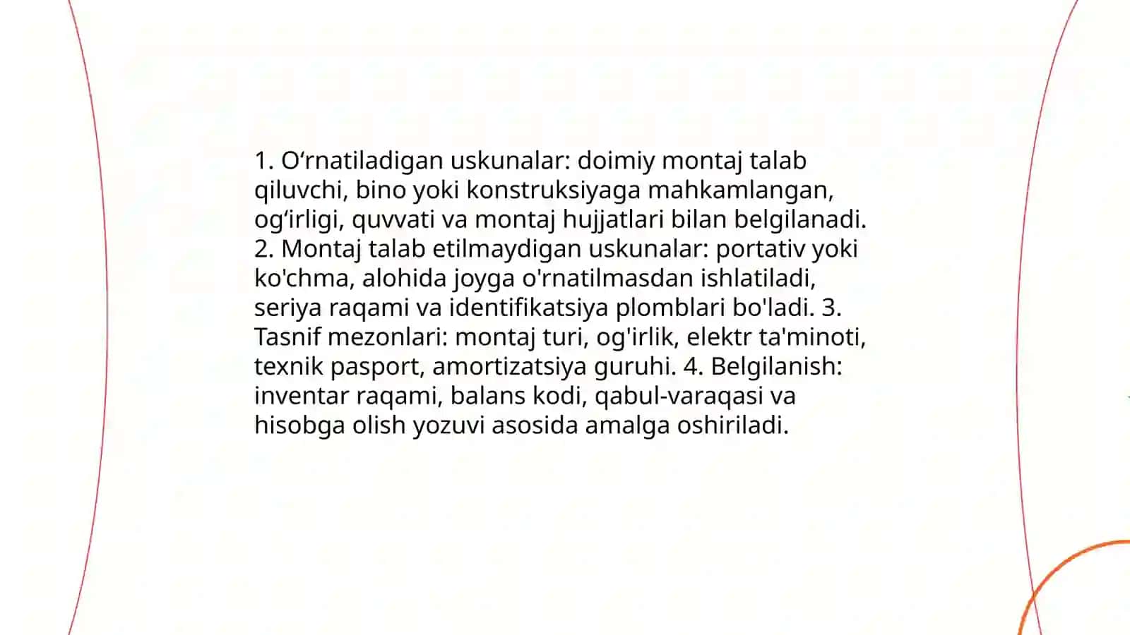Oʻrnatiladigan va montaj talab etilmaydigan uskunalarning tasnifi va belgilanishi 3