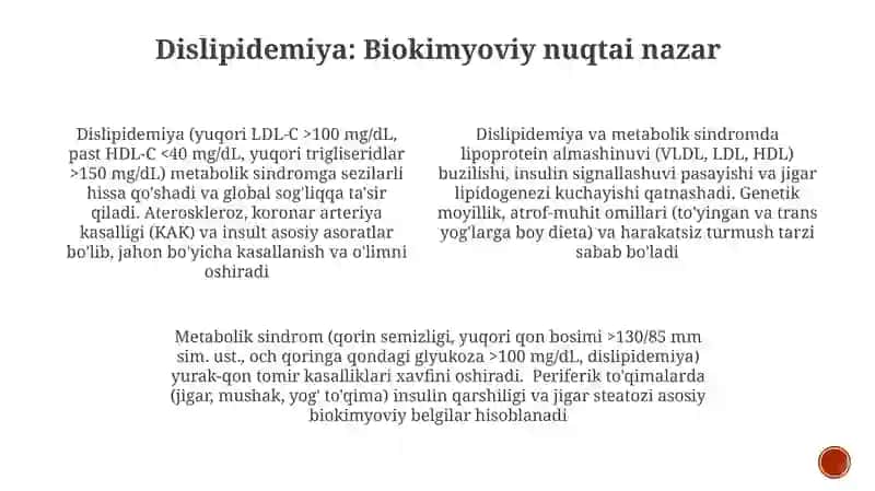 Metabolik sindrom kelib chiqishining bioximyoviy asoslari va asoratlari 3