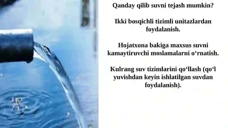 O`zbekistonda suvni tejash 3