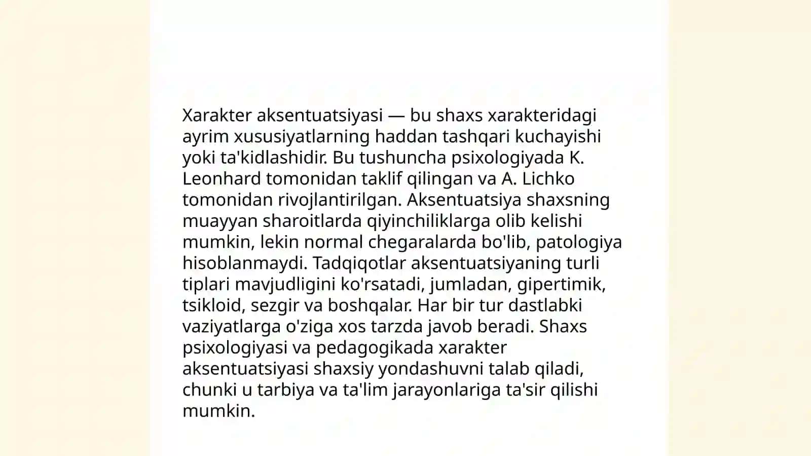 Xarakter aksentuatsiyasi. Muloqot uslublarini baholashda aksentuatsiyaning ma’lum tiplari 3