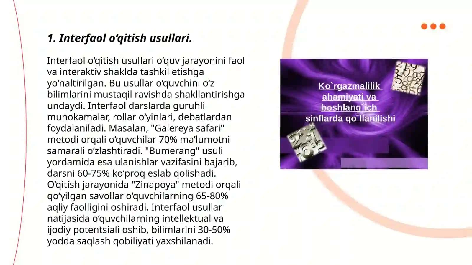 Boshlangʻich sinflarda ona tili va oʻqish savodxonligi darslariga qoʻyiladigan talablar innovatsion pedagogik texnologiyalar 3