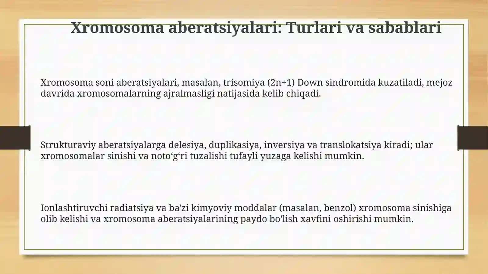 Xromosoma abberatsiyalari yoki qayta tuzilishlari 3