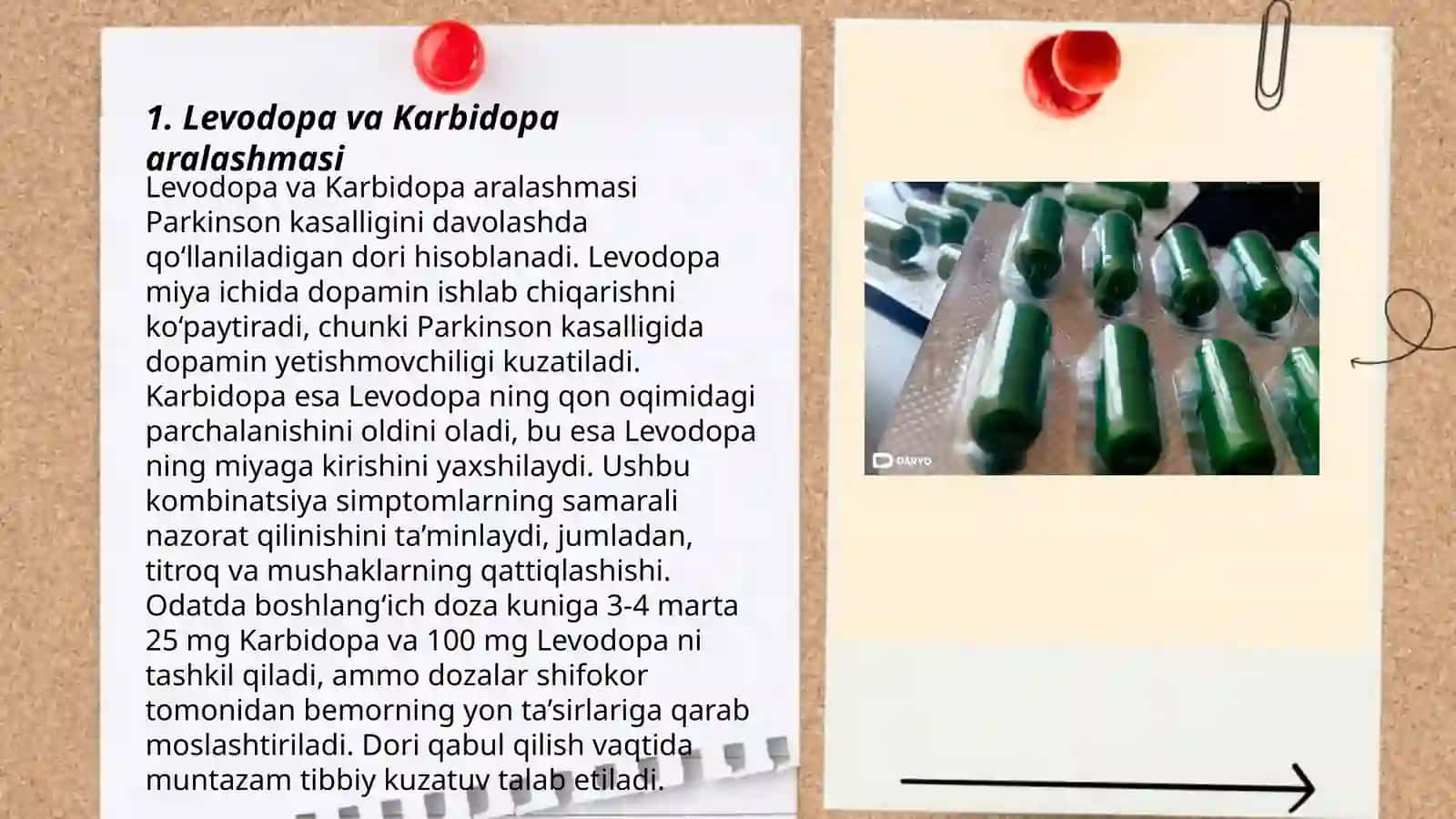 Levodopa va Karbidopa aralashmasi 3