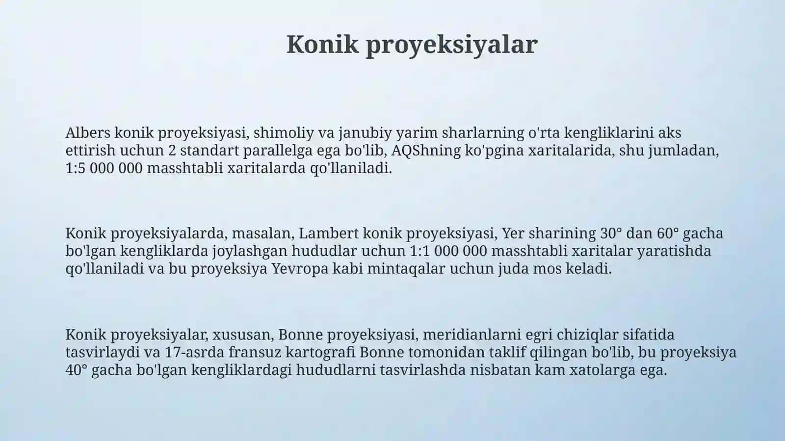 Kartogirafik preksiyalarni nazariyasini asoslari 3