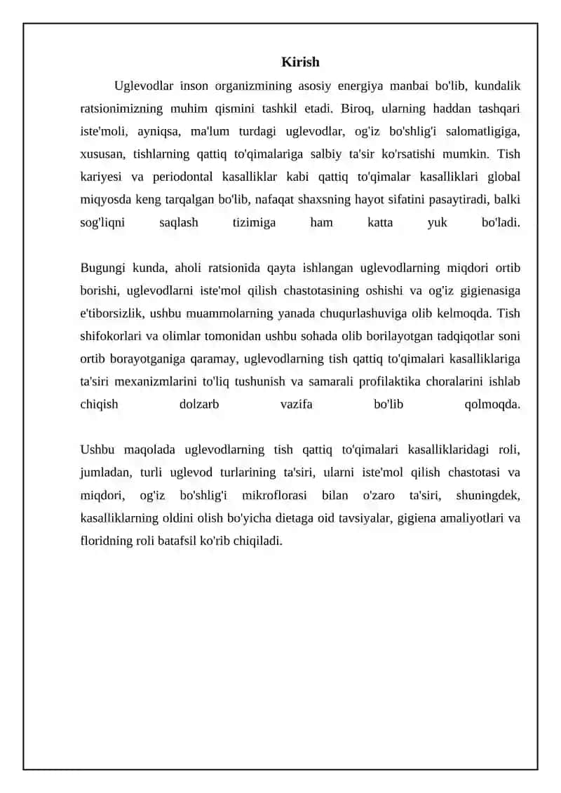Uglevodlar va tish qattiq to'qimalari kasalliklari o'rtasidagi bog'liqlik 3