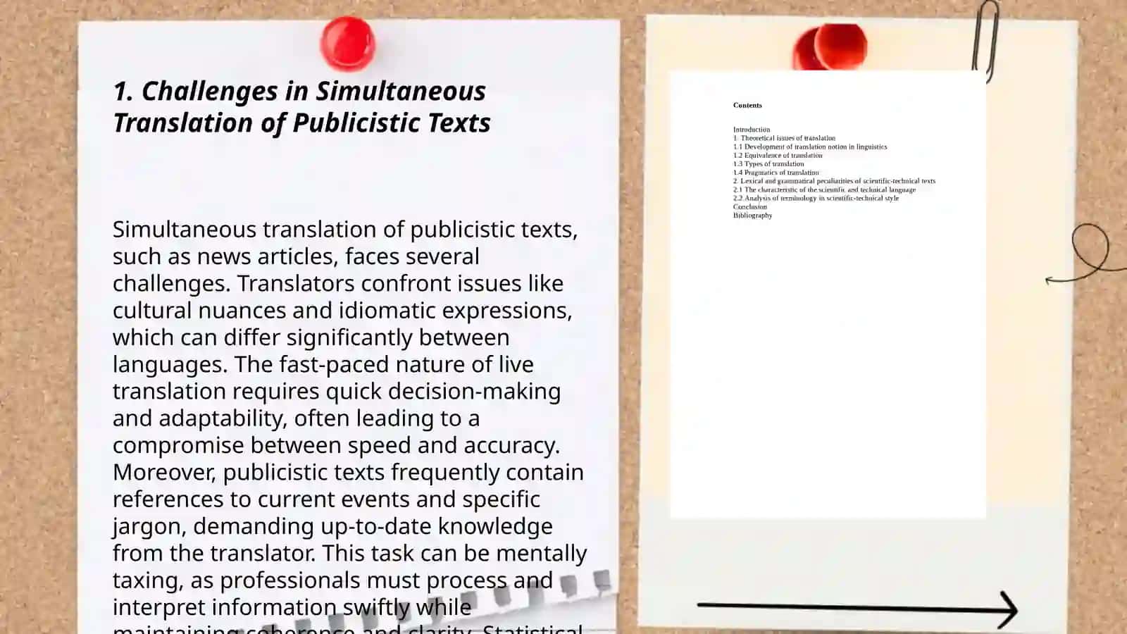 Simultaneous translation of publicistic texts 3