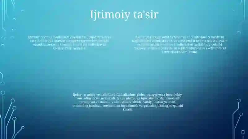 Barqaror Taraqqiyotni Ta’Minlashda Globallashuvning Ijobiy Va Salbiy Yo‘Nalishlari 3