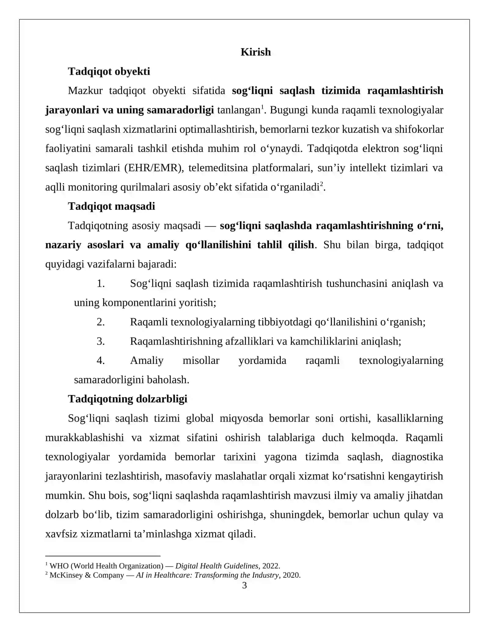 SOG‘LIQNI SAQLASHDA RAQAMLASHTIRISHNI O‘RNI 3
