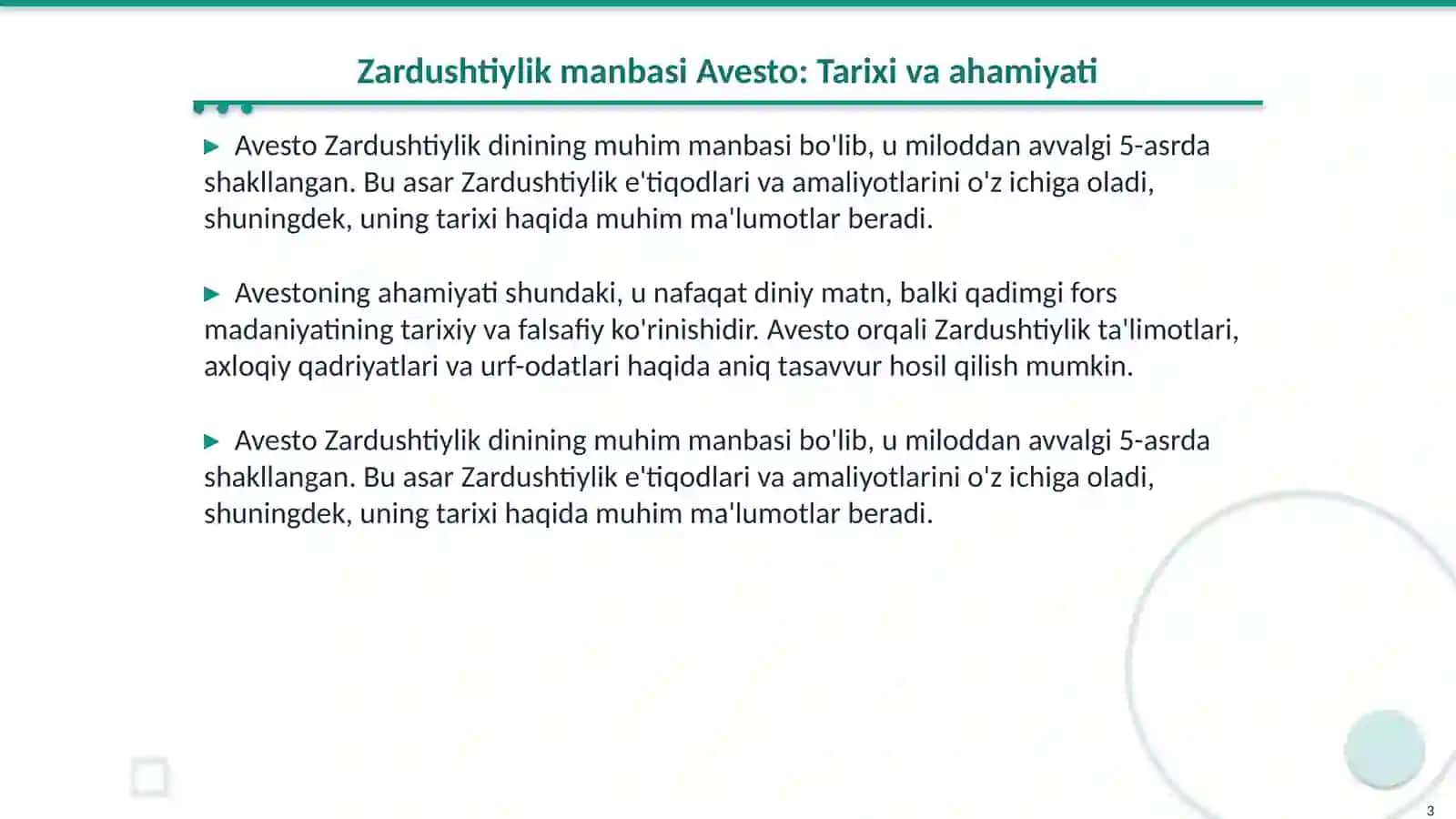 Zardushtiylik manbasi Avesto 3