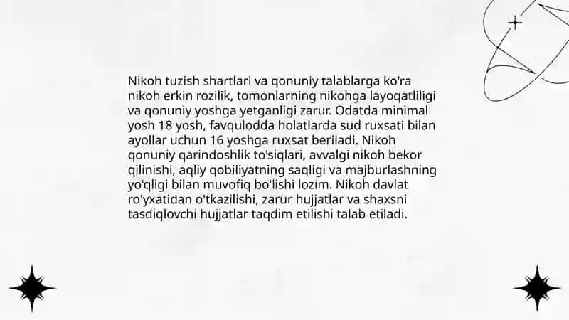 Oila huquqida Nikoh masalasi 3