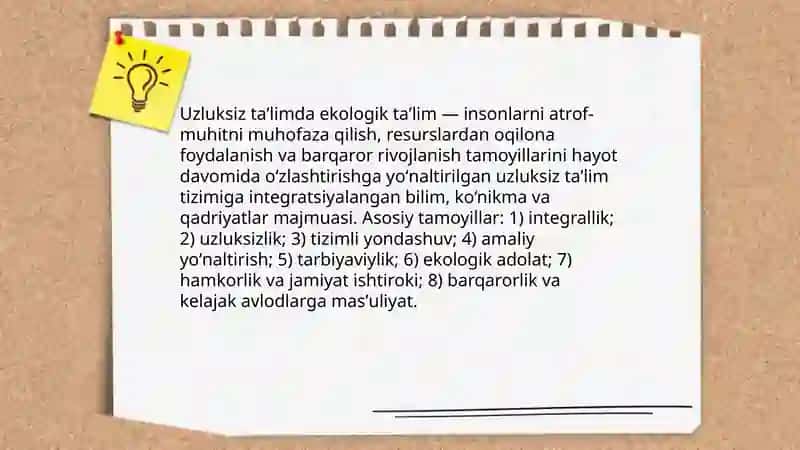Uzluksiz taʼlimda ekologik taʼlim konsepsiyasi 3