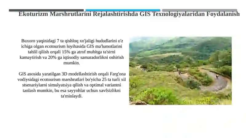 Ekoturizm yo’nalishida mashrutlar tuzish teznologiyasi 3