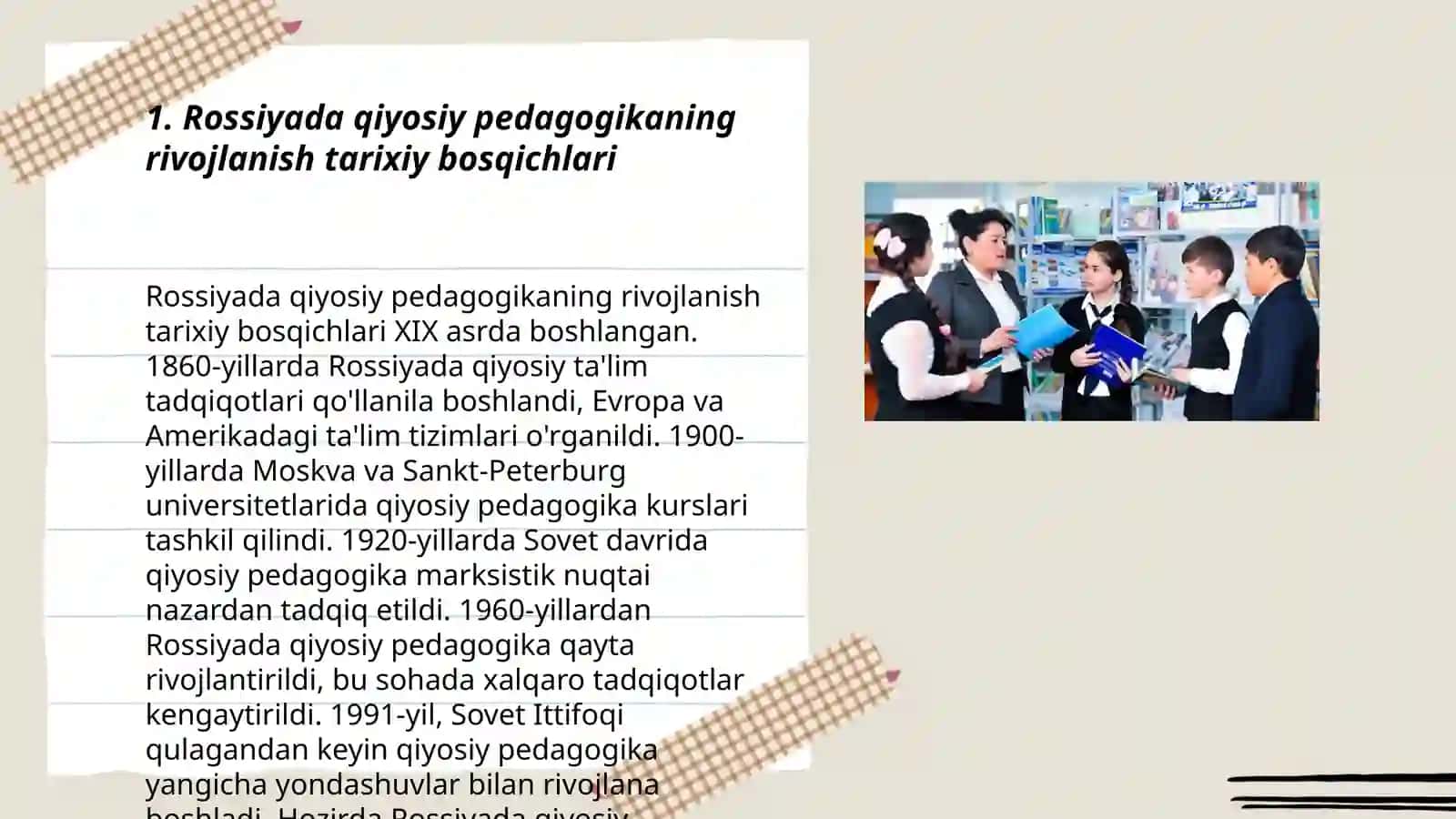 Ajiniyoz nomidagi NDPI Maktabgacha taʼlim yoʻnalishi 3-G guruh talabasi Mambetova Komilaning Maktabgacha taʼlimda qiyosiy pedagogika fanidan tayyorlagan slayd 3