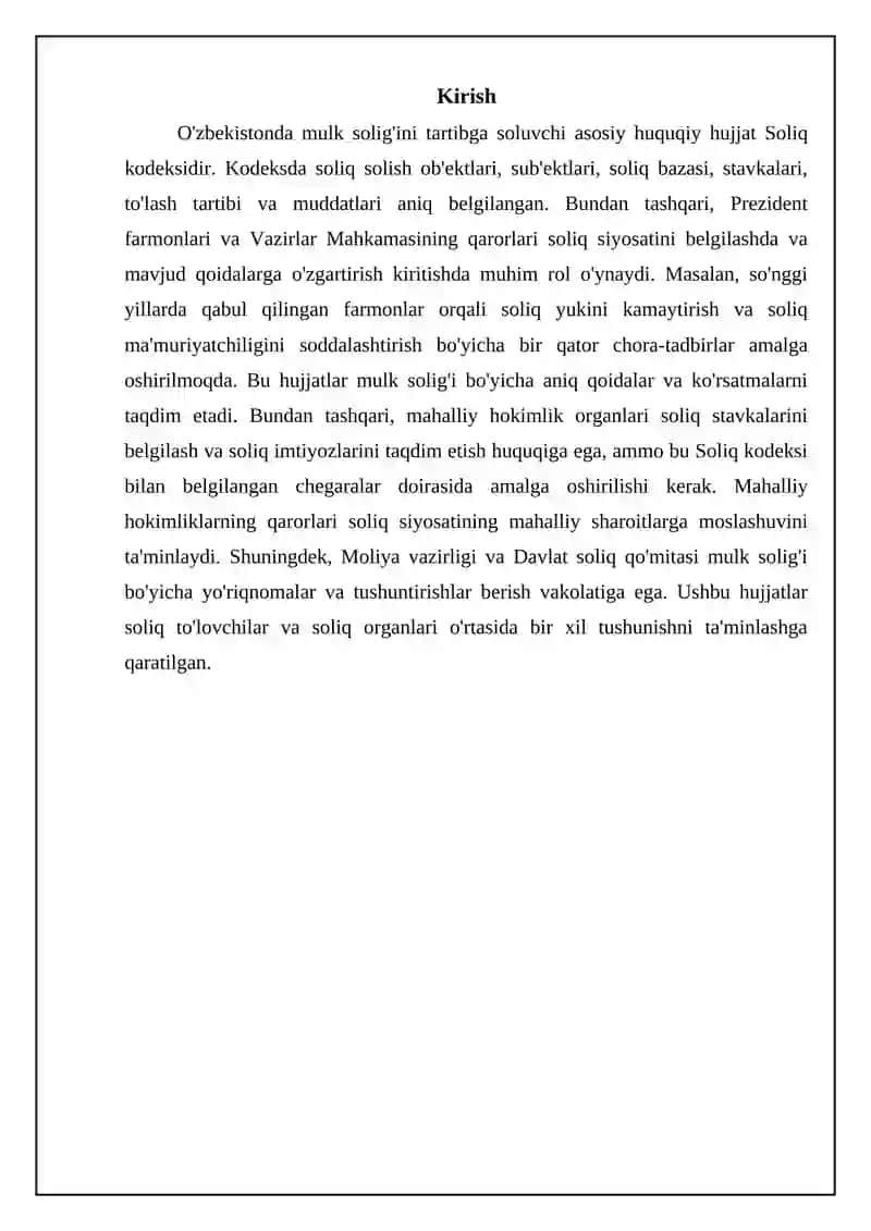O'zbekistonda mol-mulkni soliqqa tortishning o‘ziga xos xususiyatlari 3