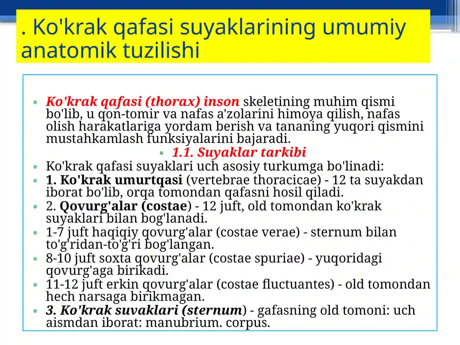Yoshgaqarabo‘zgarishi Ko‘krak qafasi suyaklarining tuzilishi va o‘zgarishi 3