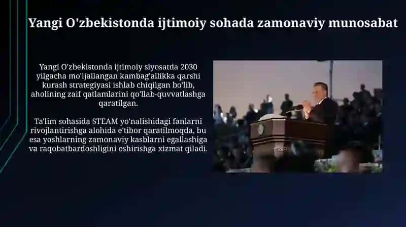 Yangi O'zbekistonda Ijtimoiy Sohada Zamonaviy Munosabat 3