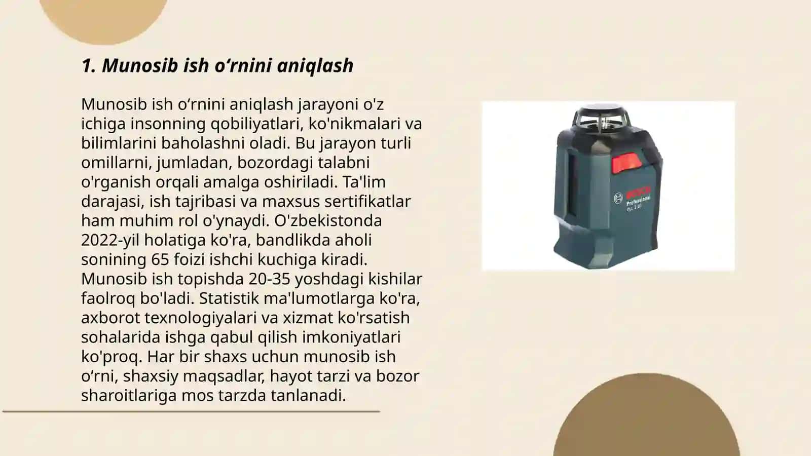 Munosib ish oʻrnini egallash va kasbiy rivojlanish 3