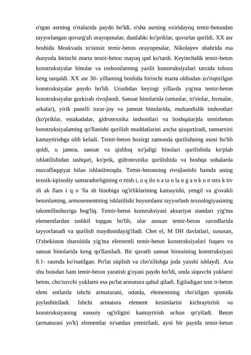 TEMIRBETON KONSTRUKSIYALAR HAQIDA UMUMIY MA’LUMOT 3