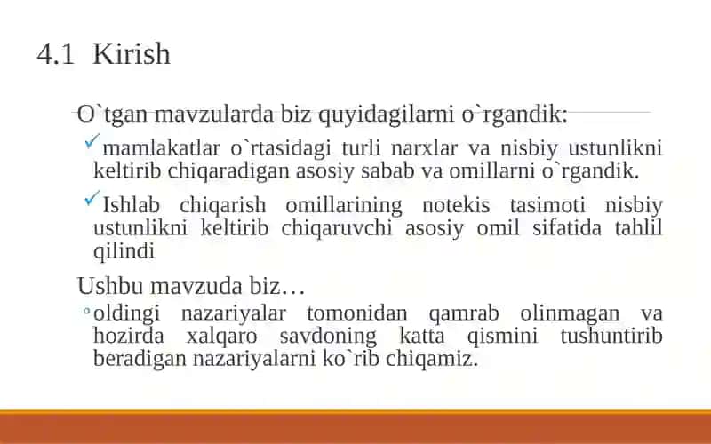 Miqyos(masshtab) effekti, nomukammal raqobat va xalqaro savdo 3