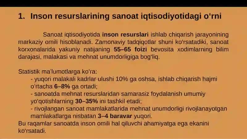 Sanoatdagi inson resurslari va mehnat munosabatlari 3