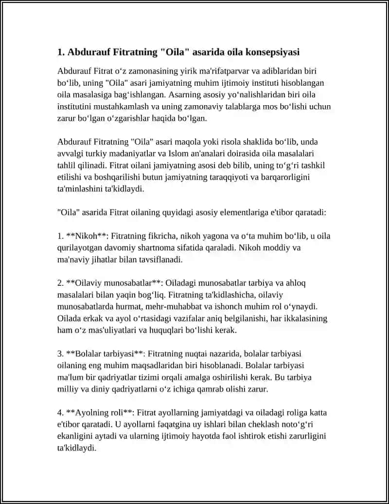 Abdurauf Fitratning "Oila Asari" dagi oila qurish tartiblari va farzand tarbiyasi 3