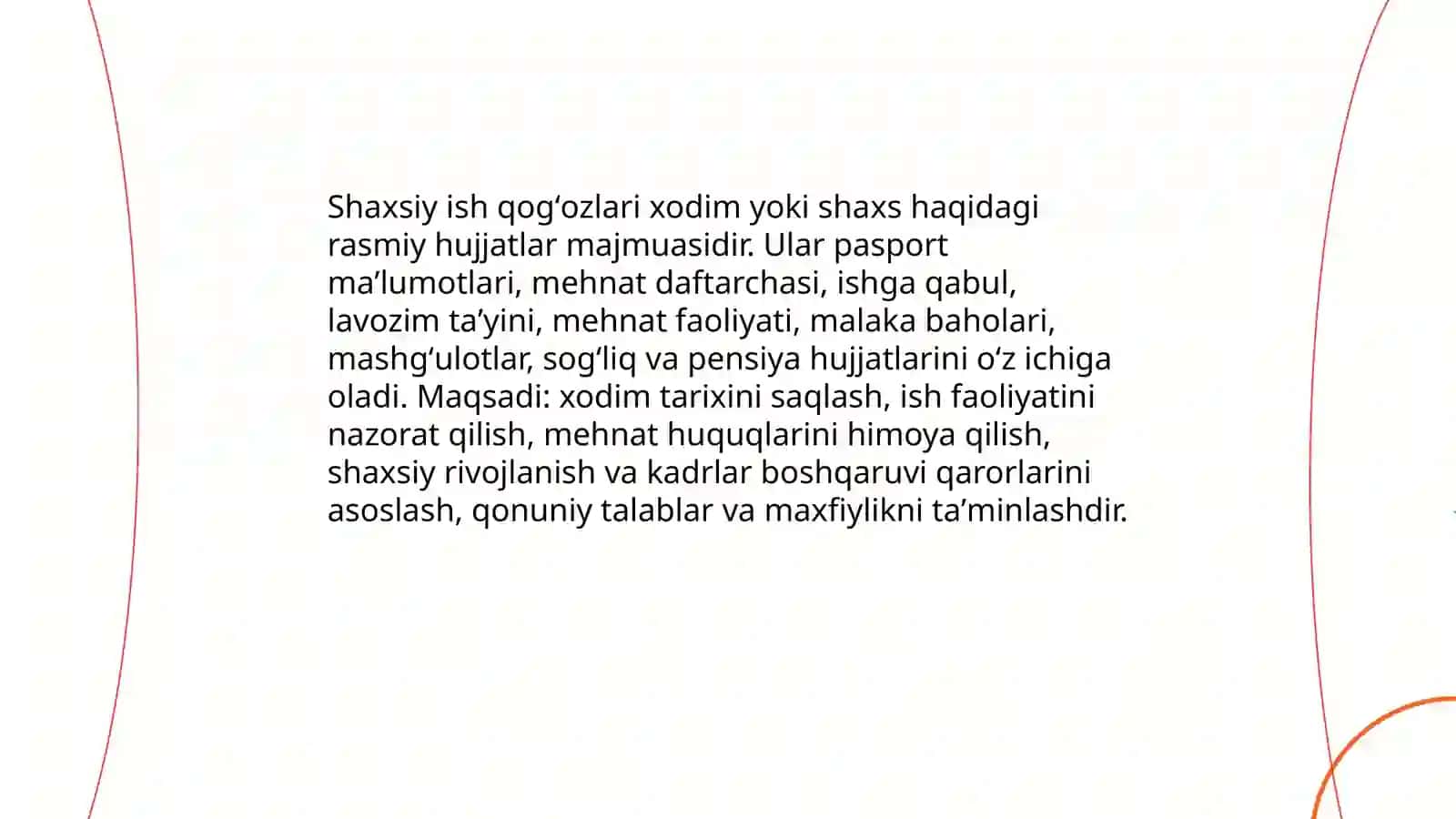 Shaxsiy ish qogʻozlari 3