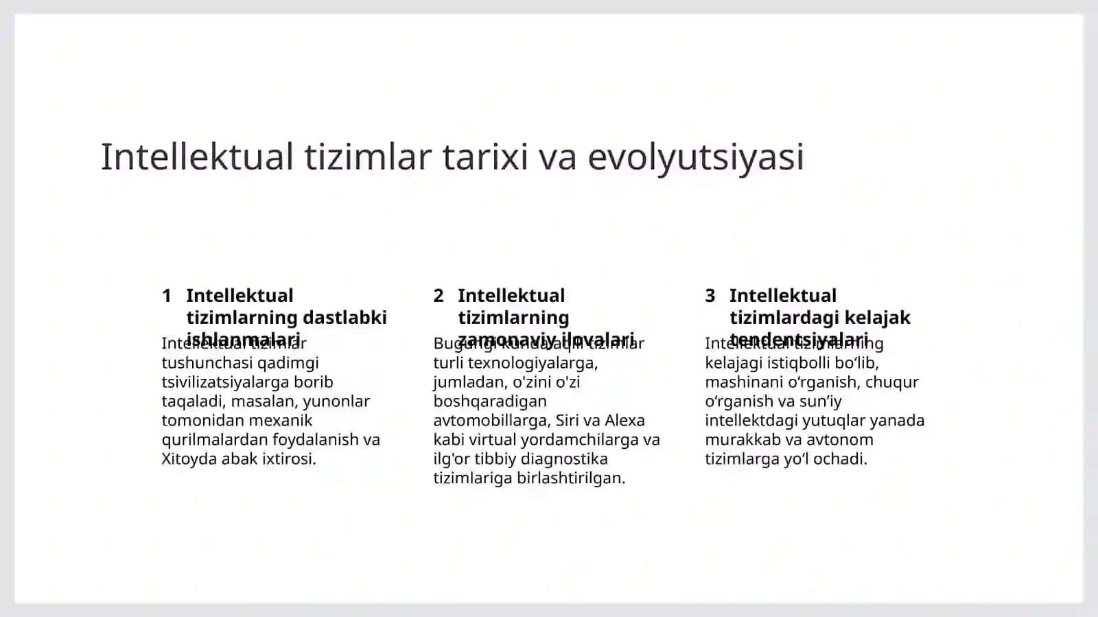 Intellektual tizimlar va texnologiyalar 3