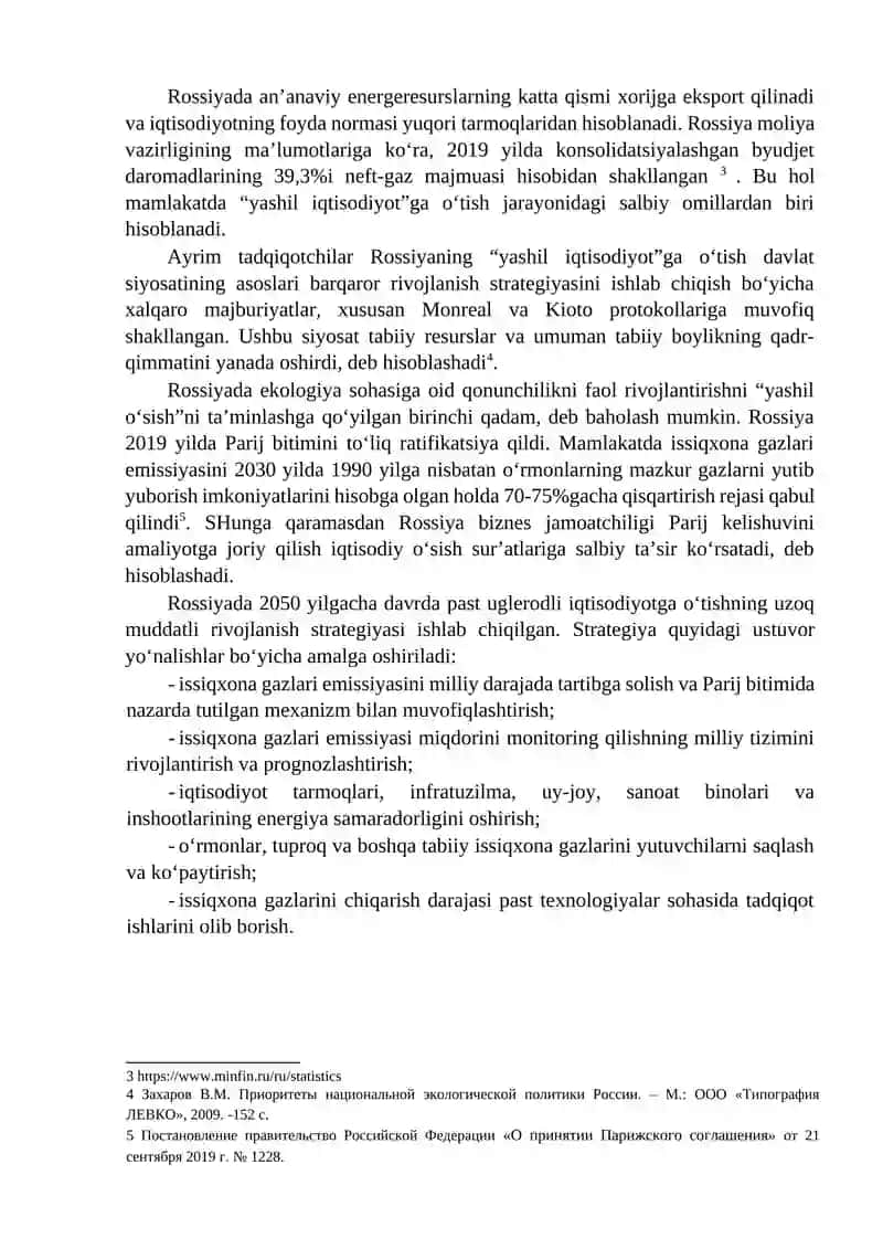 Rossiyada “yashil iqtisodiyot”ni rivojlantirish 3