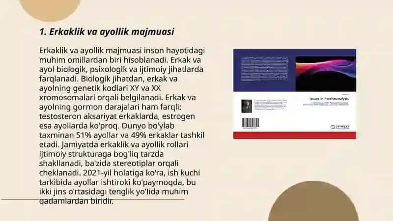 Erkaklik va ayollik majmuasi 3