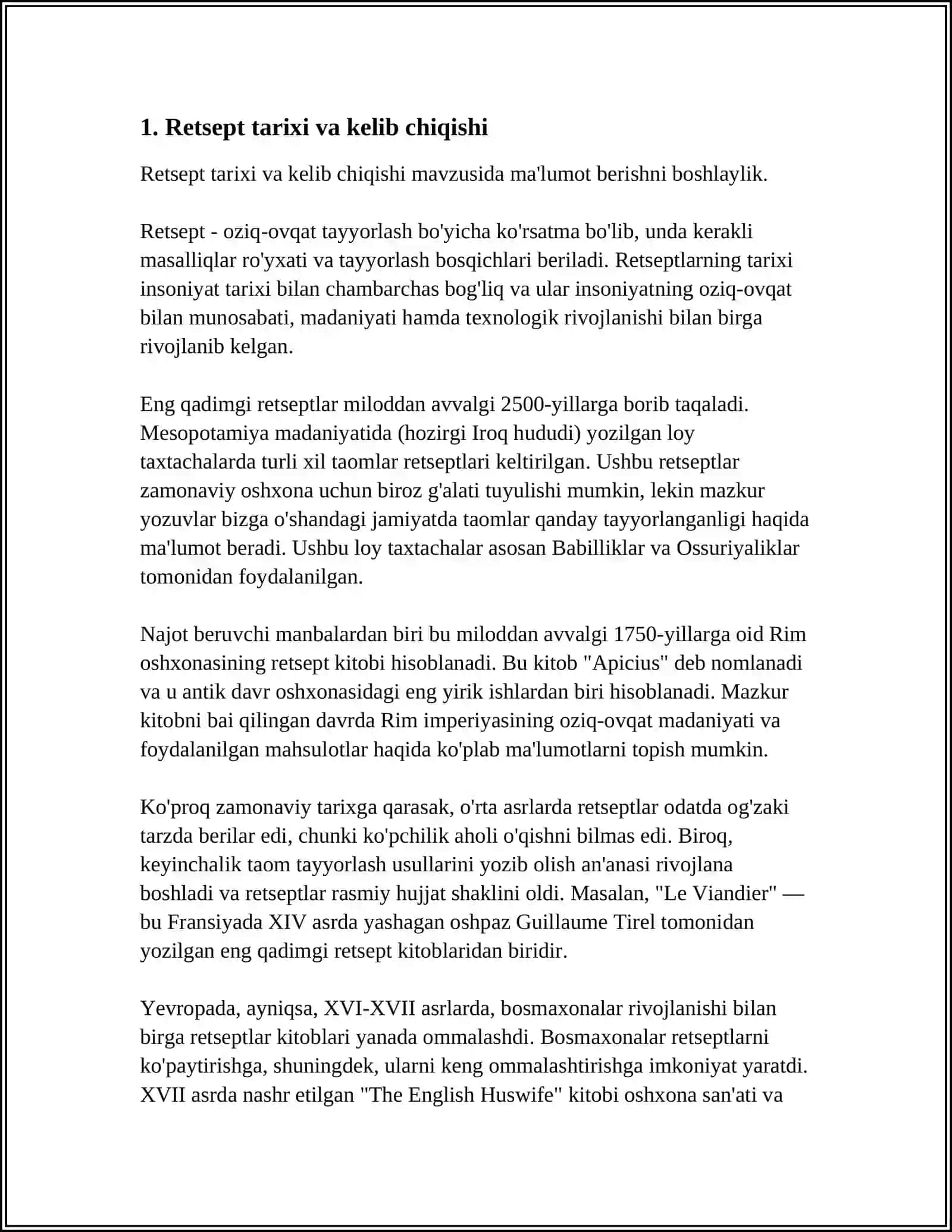 RETSEPT TARIXI 3