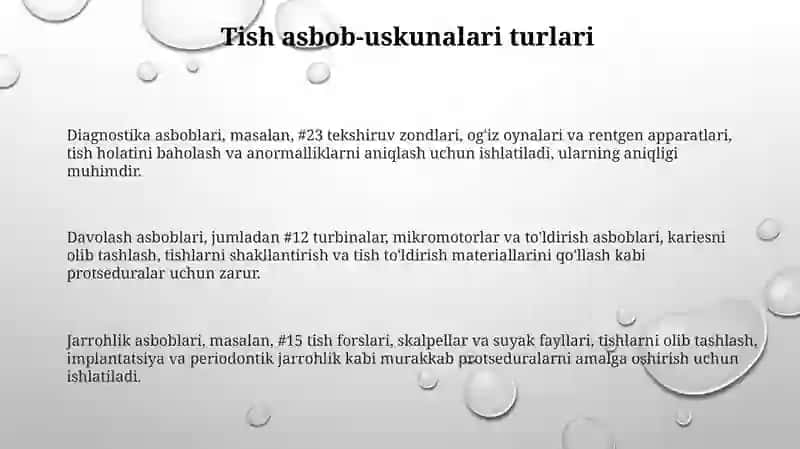Stomatologik asbob-uskunalar: Turlari va qo'llanilishi 3