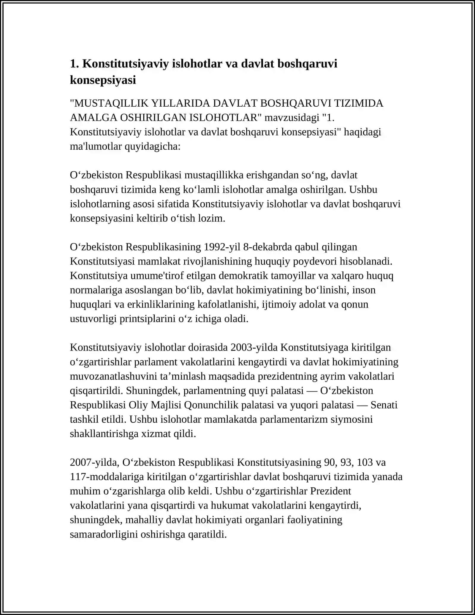 Konstitutsiyaviy islohotlar va davlat boshqaruvi konsepsiyasi 3