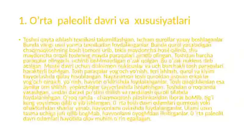 O’rta paleolet davri manzilgohlari 3