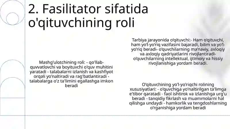 Tarbiya Jarayonida OʻQituvchi Faoliyatining Xususiyatlari 3