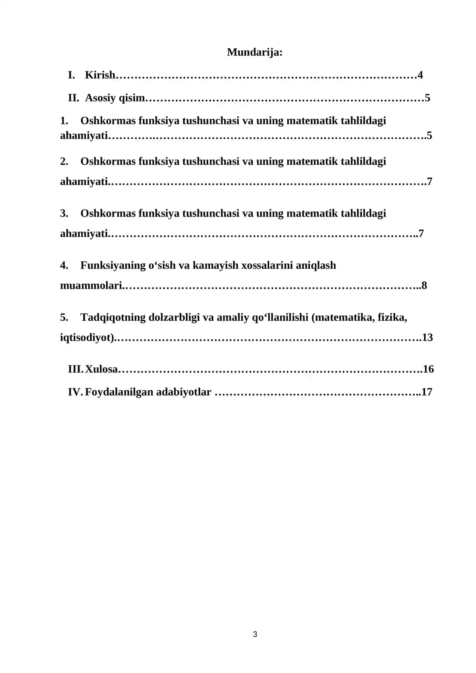Oshkormas funksiyalar va ularning hosilalari yordamida to‘la tekshirish 3