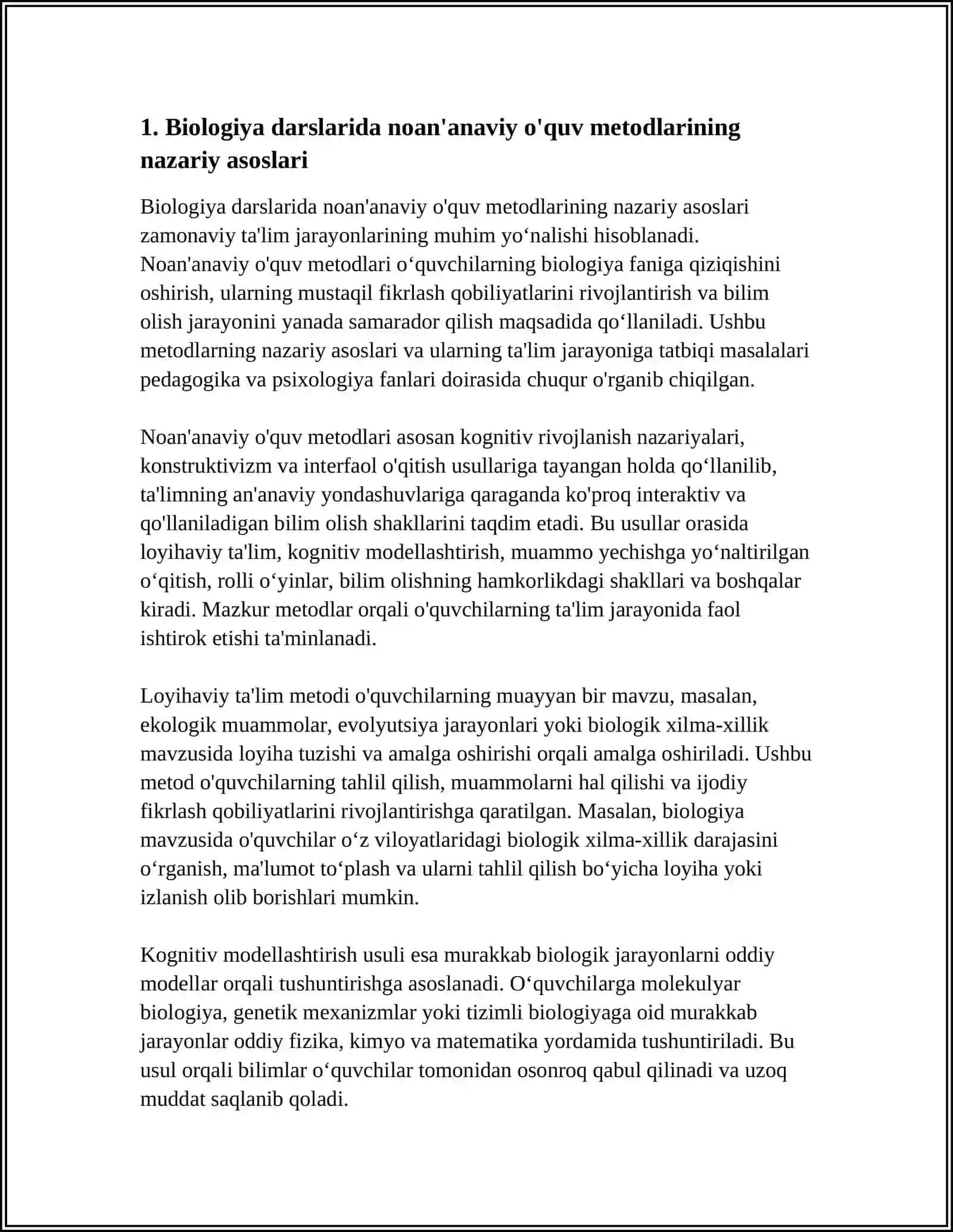 BIOLOGIYA DARSLARIDA NOAN'ANAVIY USULLARNI QO'LLASH METODOLOGIYASI 3