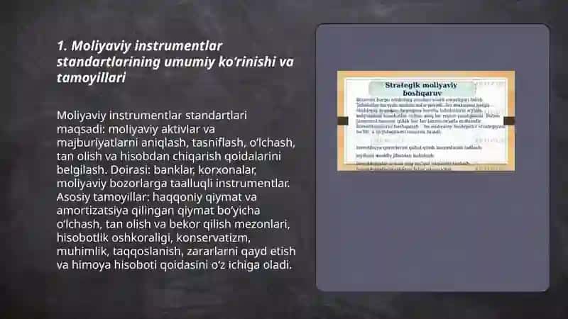 Moliyaviy instrumentlar standartlarining mazmuni va qo’llanilishi 3
