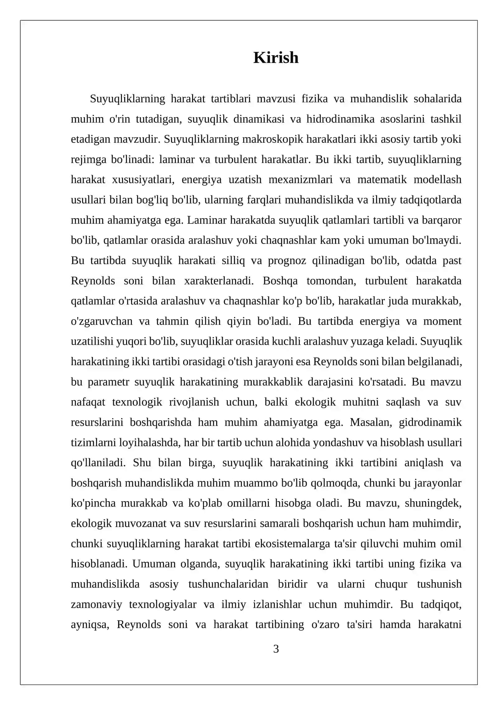 MUSTAQIL ISH SUYUQLIK HARAKATINING IKKI TARTIBI 3