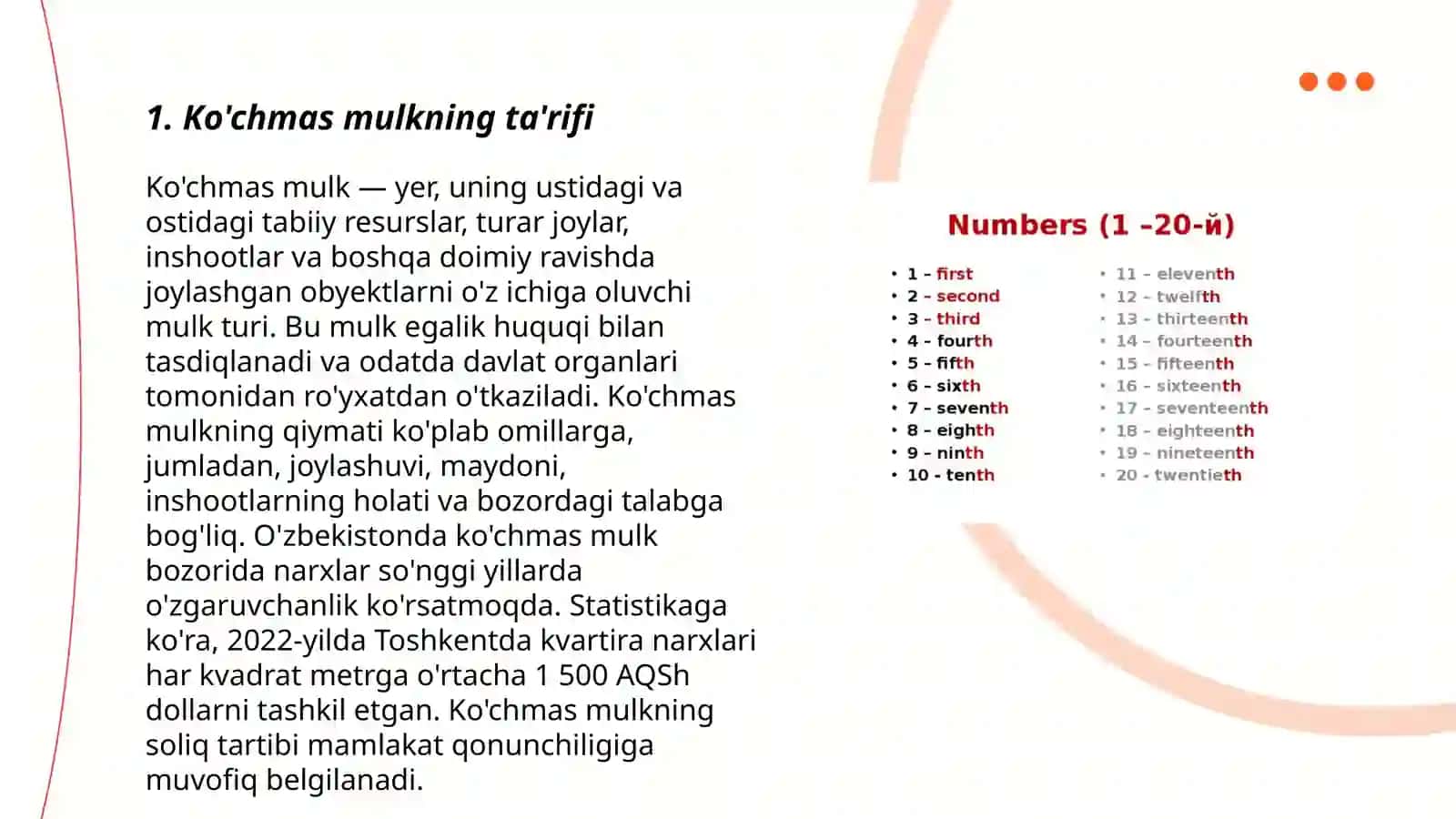 Ko'chmas mulk tushunchasi va uning turlari 3